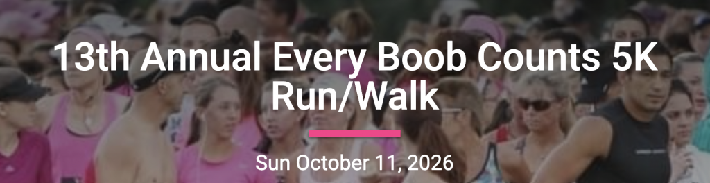 Every Boob Counts 5K Run/Walk Banner